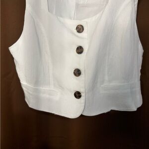 White Button-Down Women's Top